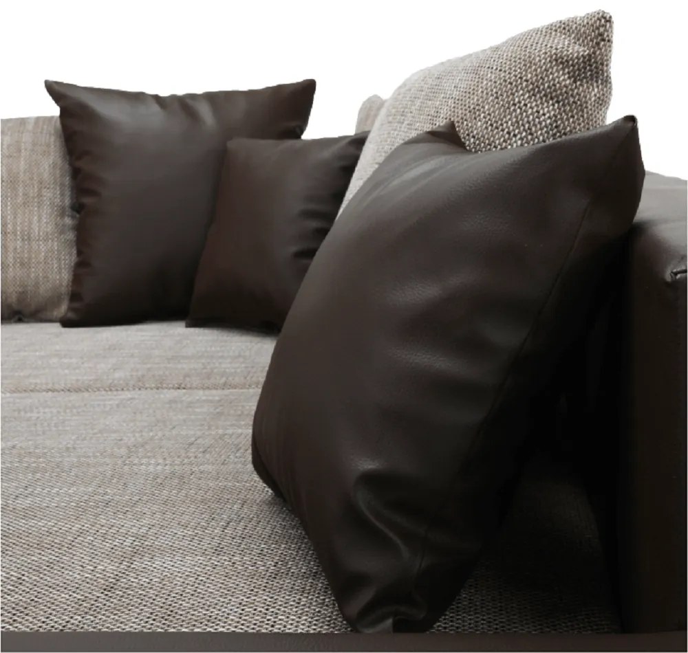Colţar, S, piele eco maro/textil maro, PETRANA NEW