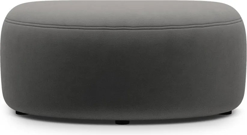 Taburet gri închis cu tapițerie din catifea Kate – Micadoni