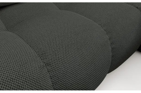 Canapea colțar extensibilă tapițată ALMADA, cu spațiu de depozitare, în L, dreapta, antracit