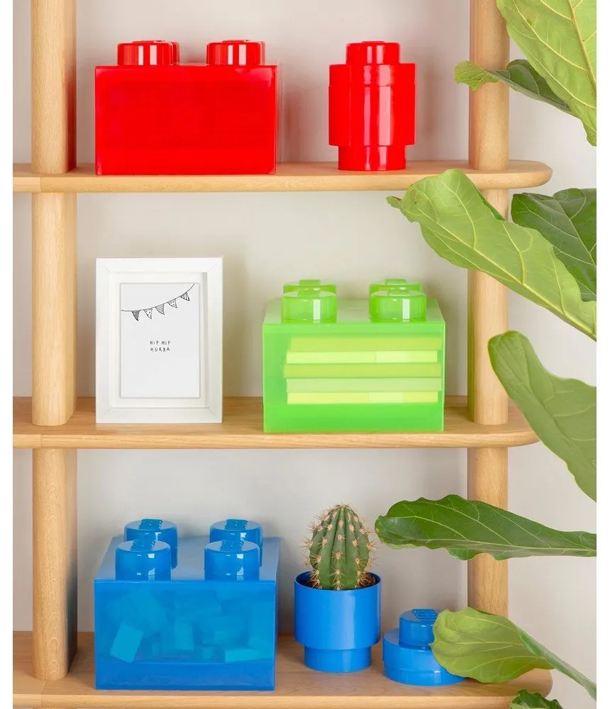 Cutie de depozitare pentru copii verde din plastic 25x25x18 cm – LEGO®