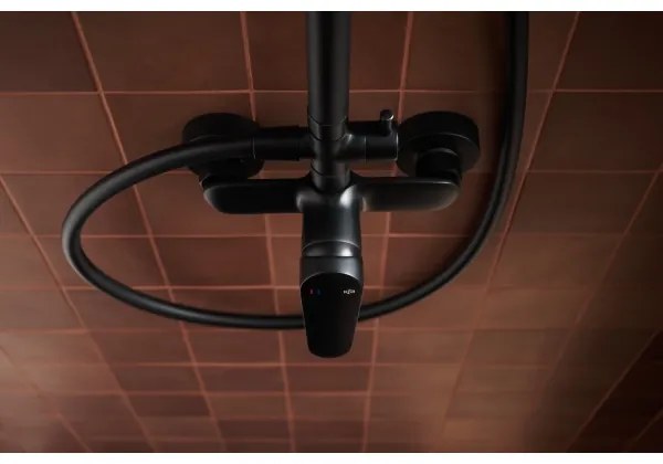 Set de duș cu baterie KFA Armatura 5556-910-81 OTAVA alamă/negru mat