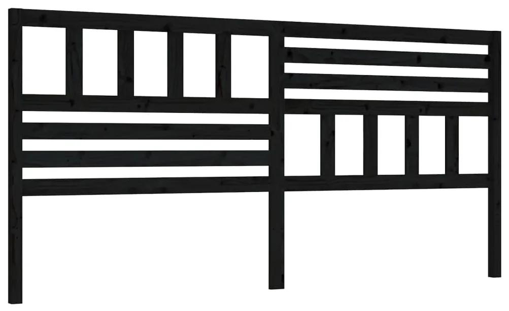 814163 vidaXL Tăblie de pat, negru, 186x4x100 cm, lemn masiv de pin