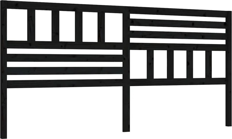 vidaXL Tăblie de pat, negru, 186x4x100 cm, lemn masiv de pin