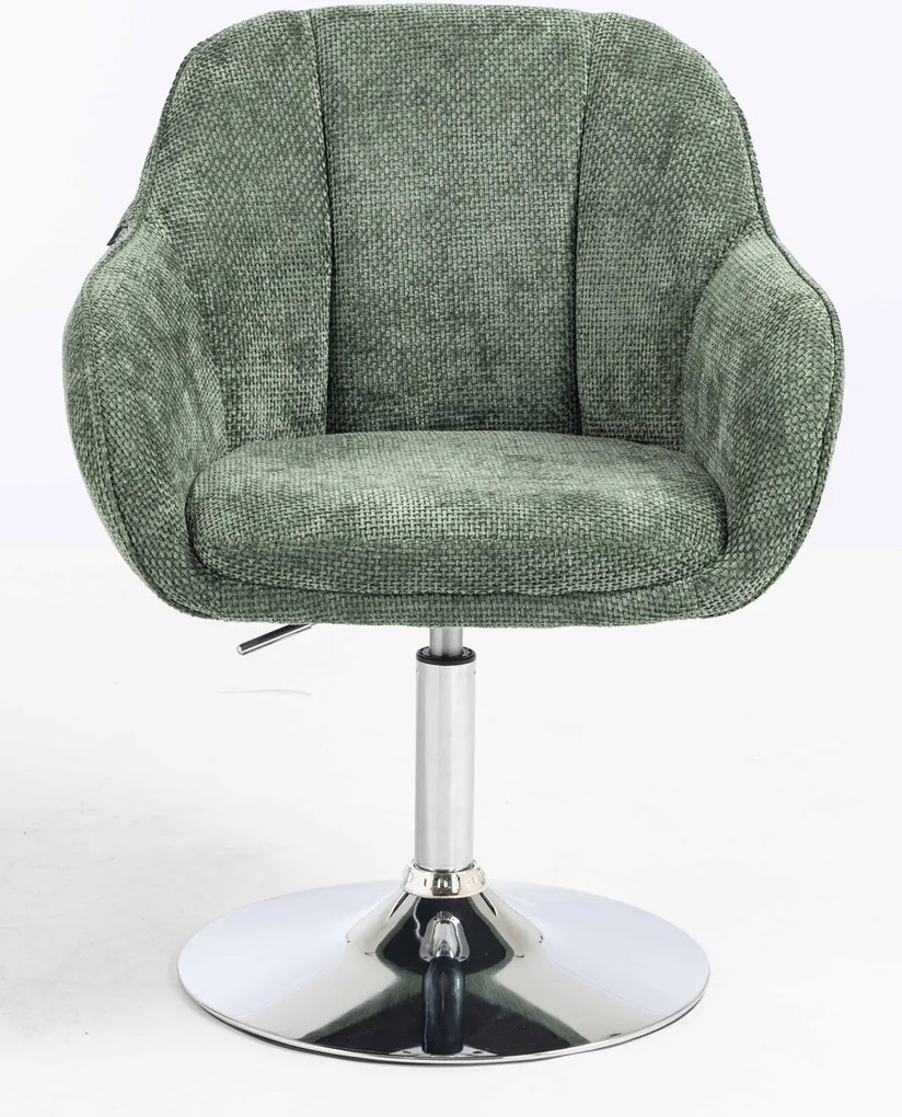 HR2055N Scaun Verde Salvie Grid Premium cu Bază Cromata