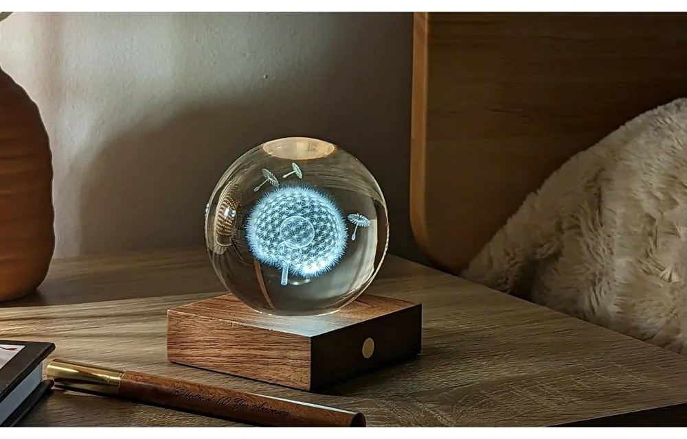 Decorațiune luminoasă maro închis cu USB Amber – Gingko