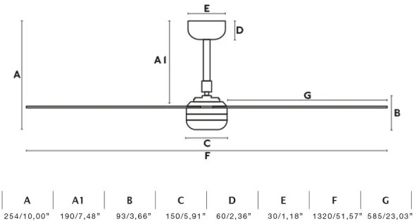 Ventilator de tavan FARO 33814WT PUNT M alb d. 132 cm Wi-Fi + telecomandă