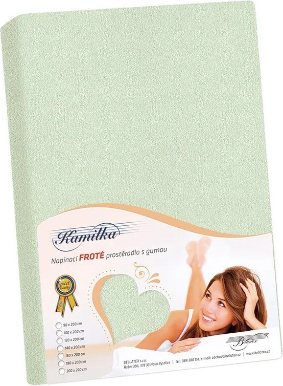 Bellatex Cearșaf din bumbac verde salvie, 160 x 200 cm