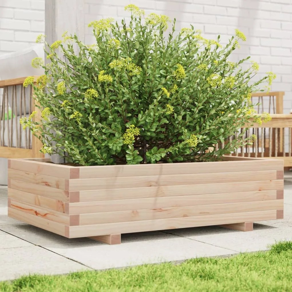 vidaXL Jardinieră de grădină, 90x60x26,5 cm, lemn masiv de pin