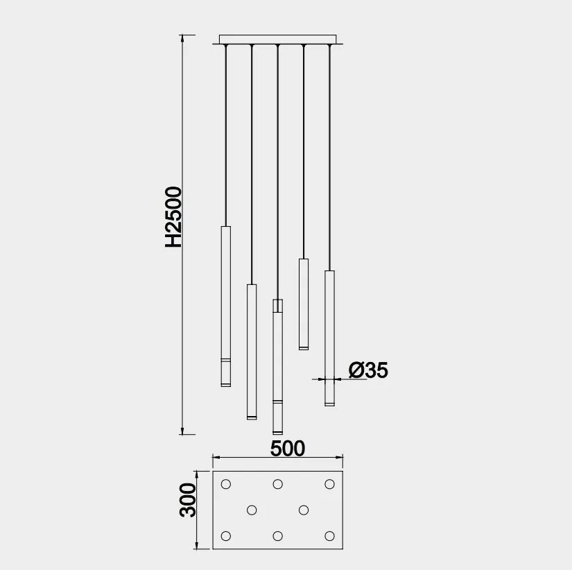 Lustra cu 8 pendule LED design modern minimalist CALA multicolor
