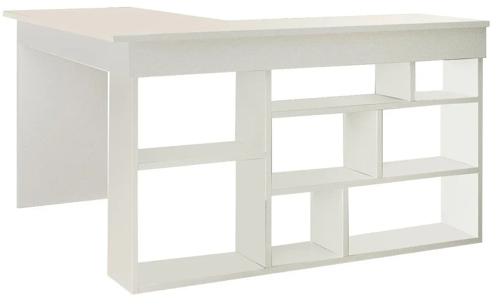 Birou Zellow Tip L cu Rafturi, 129 x 72 x 120 cm | BIANO