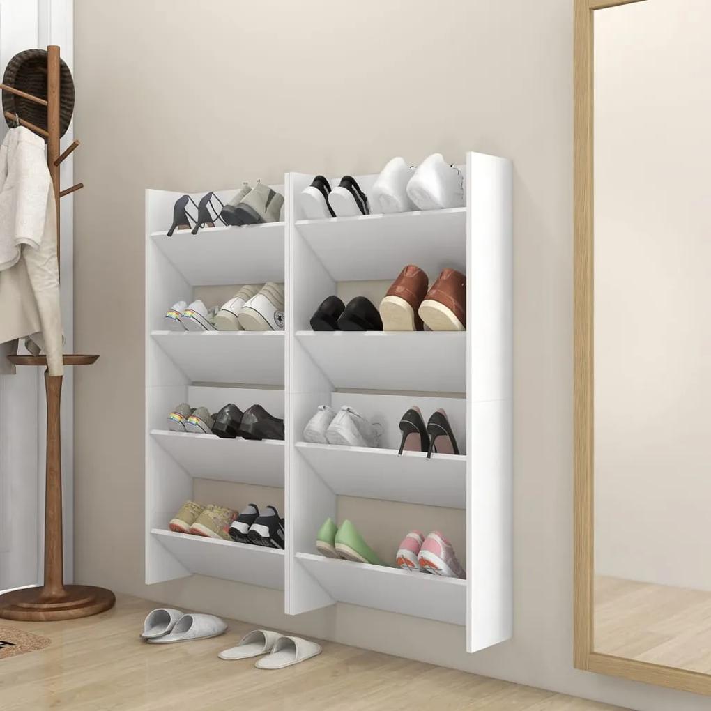 Pantofare de perete, 4 buc., alb, 60x18x60 cm PAL 4, 60 x 18 x 60 cm, 1, Alb, Alb