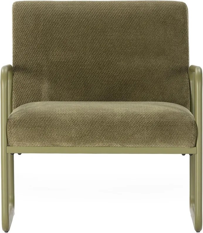 Fotoliu verde cu tapițerie din chenille Vince – MOME