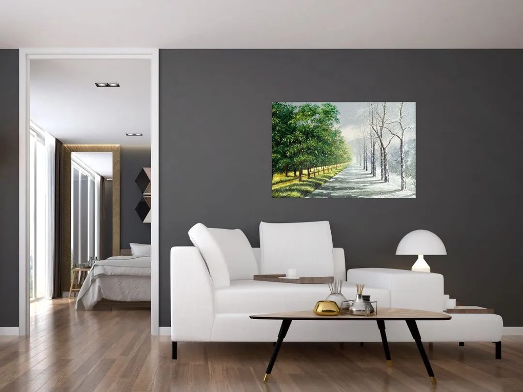 Tablou - Iarna versus vara (90x60 cm)