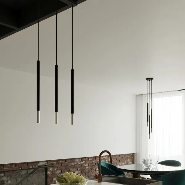 Lustră pe cablu MOSAIC 1xG9/12W/230V neagră/cromată