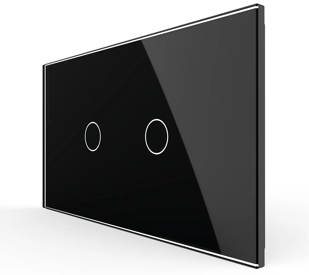 Intrerupator Simplu + Simplu cu Touch LIVOLO cu Rama Din Sticla, Standard Italian, 4M