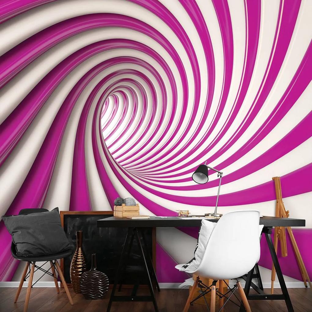 Fototapet - Tunelul alb și roz 3D (254x184 cm), în 8 de alte dimensiuni noi