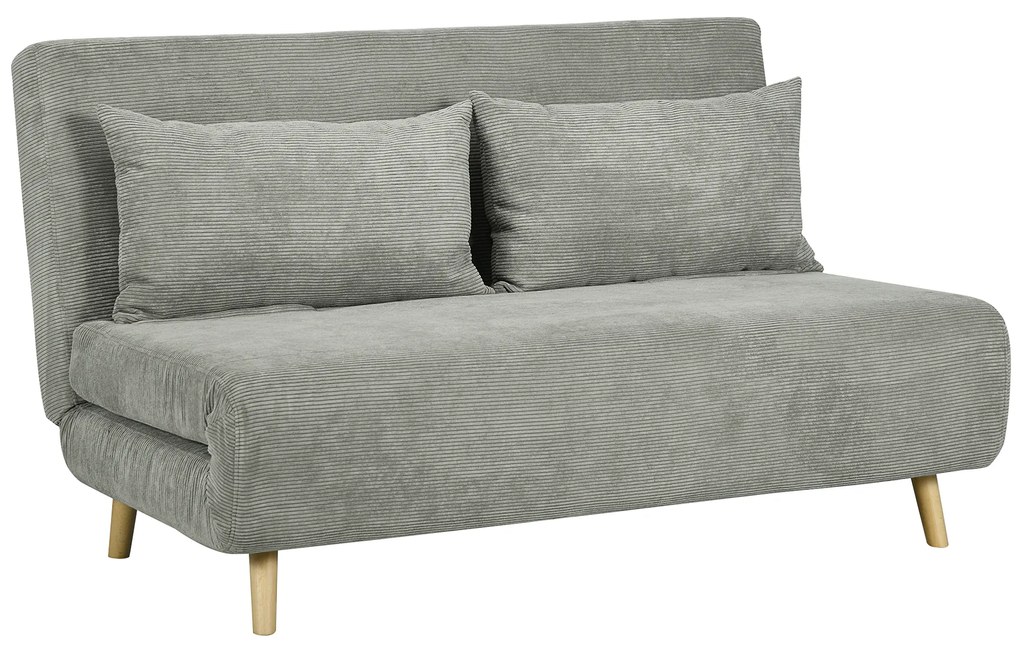 HOMCOM Canapea Extensibila cu 2 Locuri, Gri | Aosom Romania