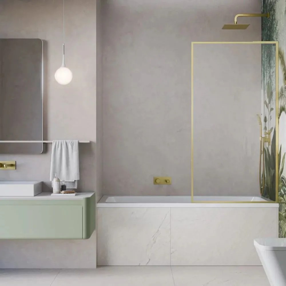 Paravan de cada Radaway Modo F SL PNJ II auriu periat-transparent 80x150 cm sticla 8 mm dreapta