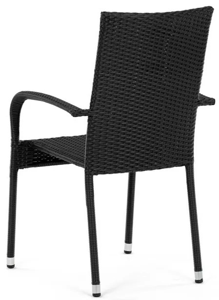 Autronic Scaun de grădină, metal, polyratan,negru, A ZC-S2113 BK
