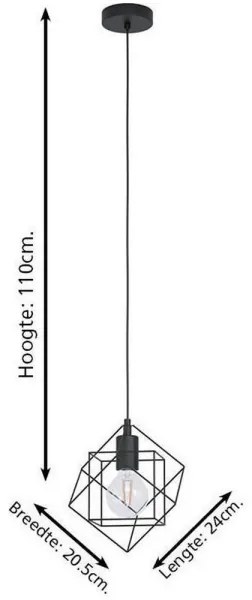 Eglo 43358 - Lustră pe cablu STRAITON 1xE27/60W/230V