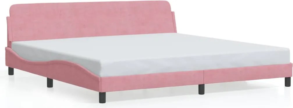 vidaXL Cadru de pat, Dover, roz, 200x200 cm, catifea