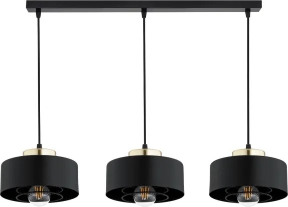 Brilagi - Lustră suspendată pe cablu SPRING 3xE27/60W/230V negru/auriu