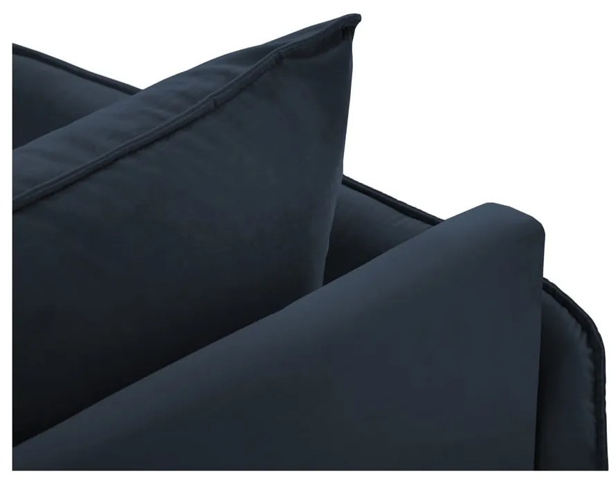 Șezlong albastru închis cu tapițerie din catifea (cu colțar pe partea stângă ) Vienna – Cosmopolitan Design
