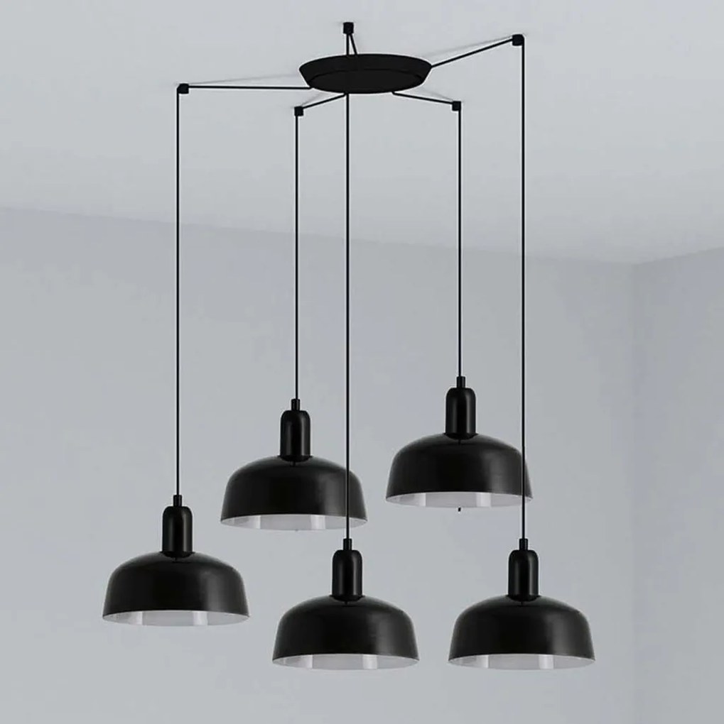 Lustra cu 5 pendule metal TATAWIN S neagra