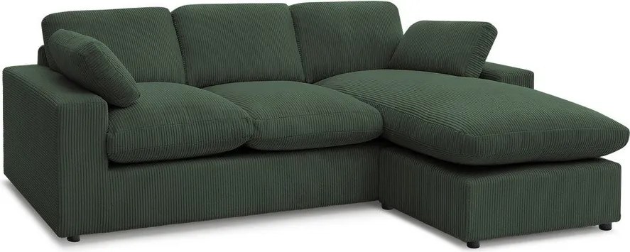 Colțar verde cu tapițerie din catifea reiată Belair – Bobochic Paris