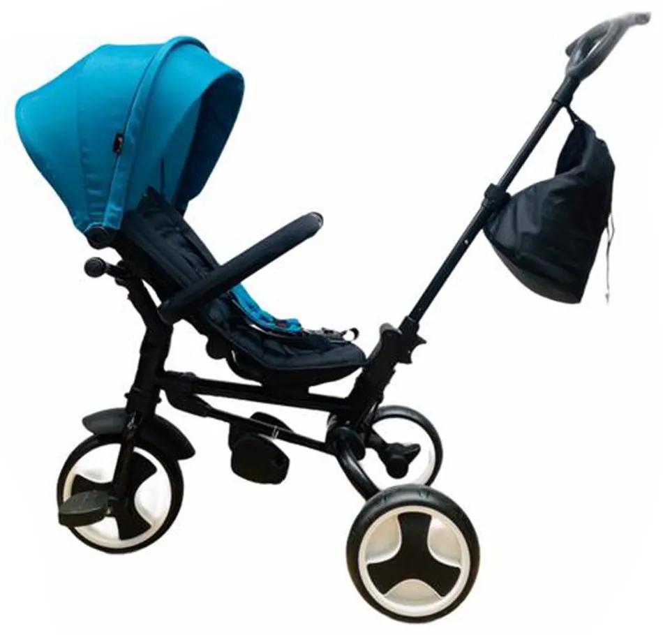 Tricicleta pliabila cu pozitie de somn si scaun rotativ, 1-4 ani, Albastru - TMR-40-albastru