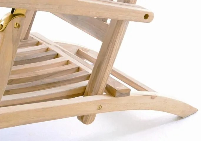 Șezlong de grădină din lemn DIVERO Florentine cu suport pent