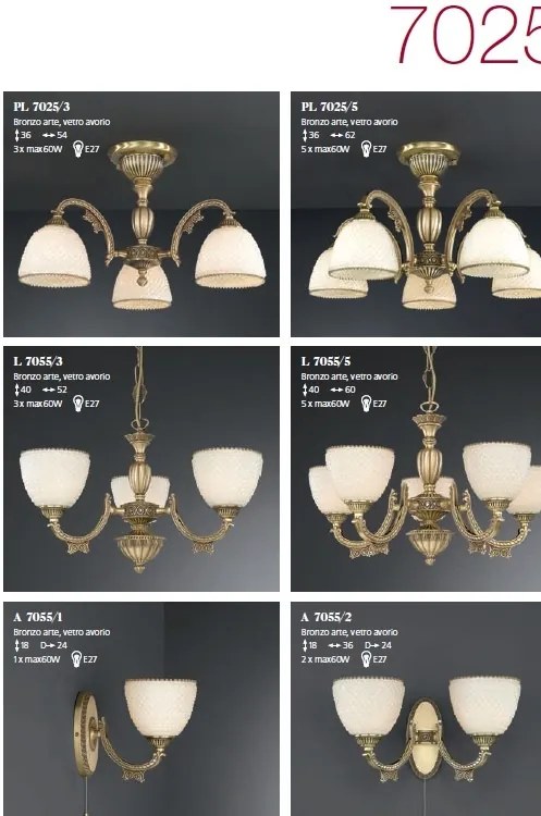 Candelabru din alama cu 5 brate design italian 7055