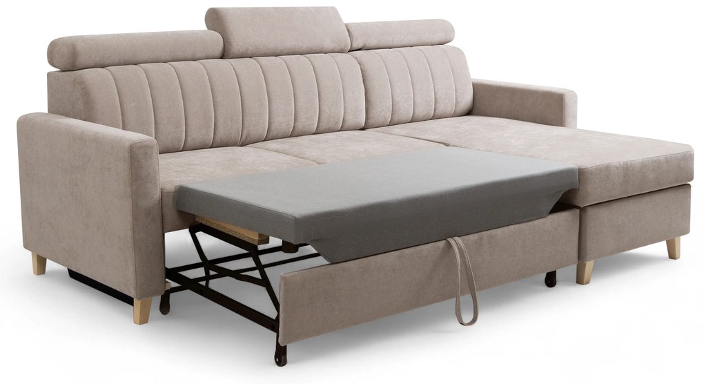 Colțar cu funcție de dormit Vario universal - bej șenil Wind 11