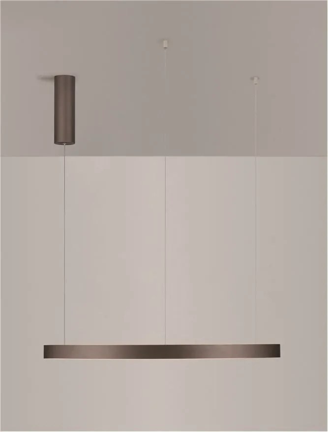 Lustra LED circulara ELOWEN 80cm, maro