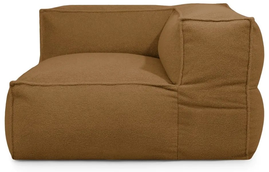 Fotoliu bean bag maro cu tapițerie din țesătură bouclé Mass Corner 125 Right – SLOWDOWN