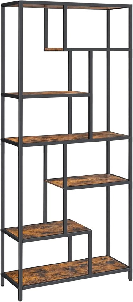 Biblioteca de design TAYLOR 180x80 cm, maro rustic