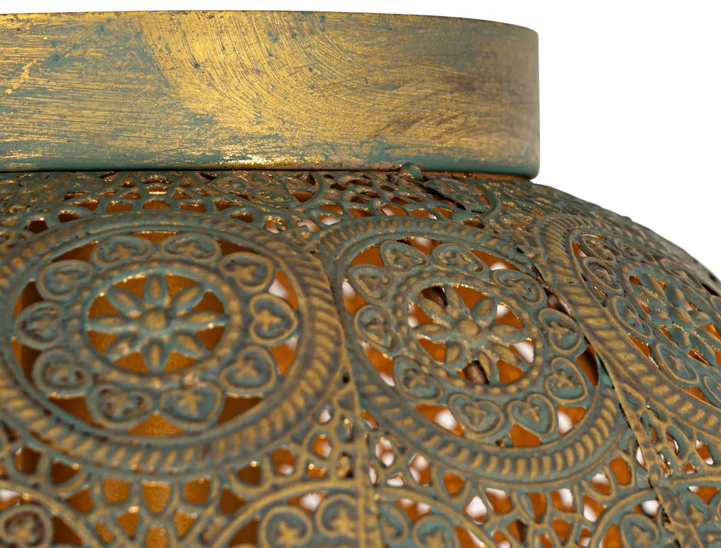 Plafoniera orientala aurie cu verde 28,5 cm - Baloo