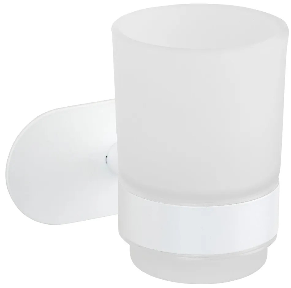 Suport pentru periuța de dinți alb autoadeziv din sticlă Orea – Wenko