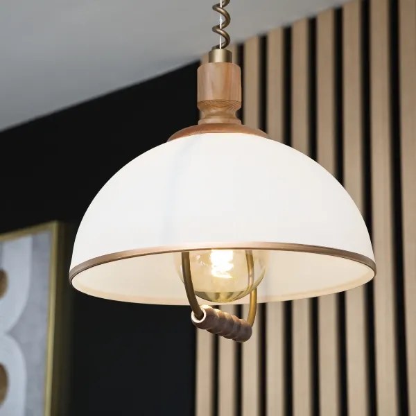 Lustră reglabilă RAMONA 1xE27/60W/230V maro/alb/stejar