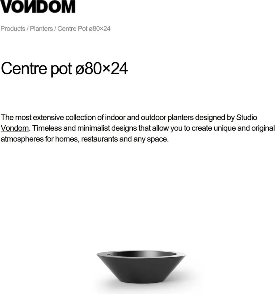 Ghiveci plante design decorativ modern exterior / interior CENTRE POT 80x24cm