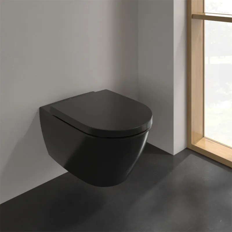 Vas WC suspendat, Villeroy&Boch, Subway 2.0, direct flush, negru mat