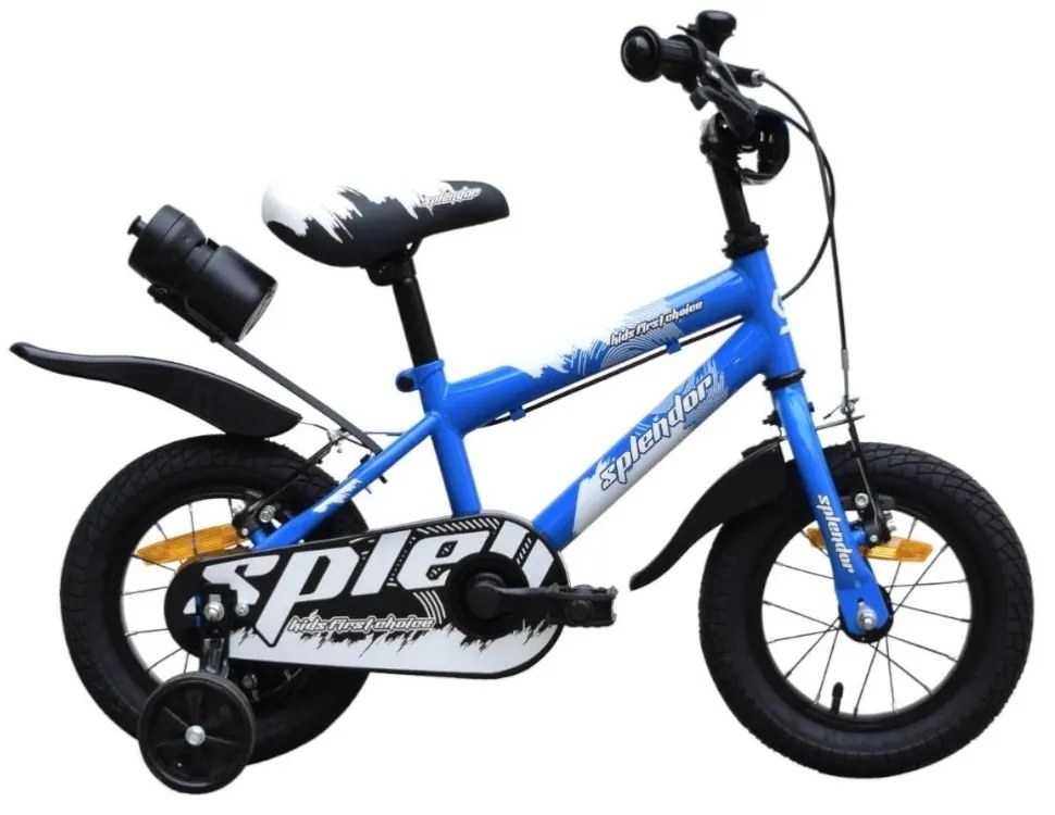 Bicicleta pentru copii NOVOKIDS™ Splend'Or Boom PRO Edition, Cu bidon pentru apa, Roti 12" inch, Maxim 50 kg, Cadru din otel, Roti ajutatoare