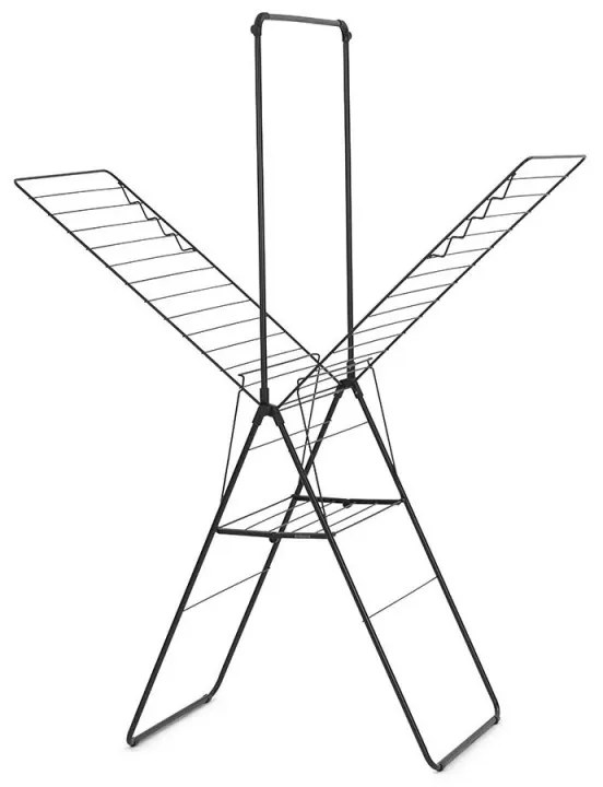 Uscator de rufe Brabantia Hangon 1004171, 25 m, 8 umerase, Blocare pentru copii, Tijă suplimentara, Negru mat