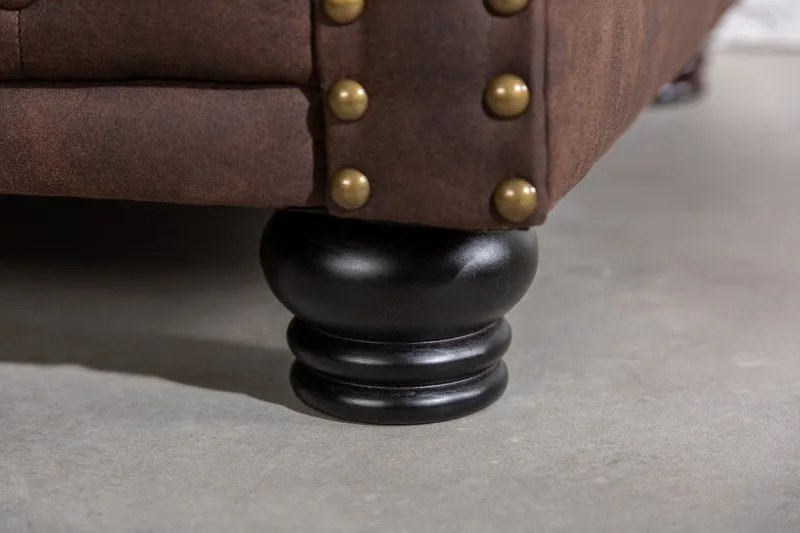 Fotoliu clasic stil englezesc Chesterfield II, maro vintage