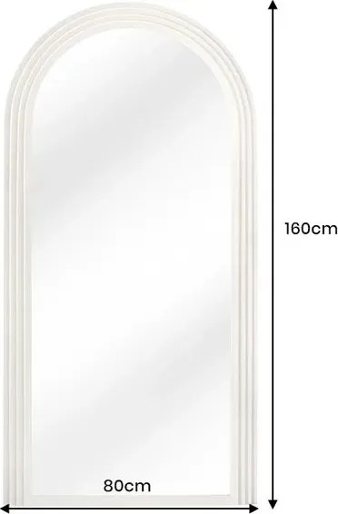 Oglinda de perete decorativa Art Deco 160cm, alb