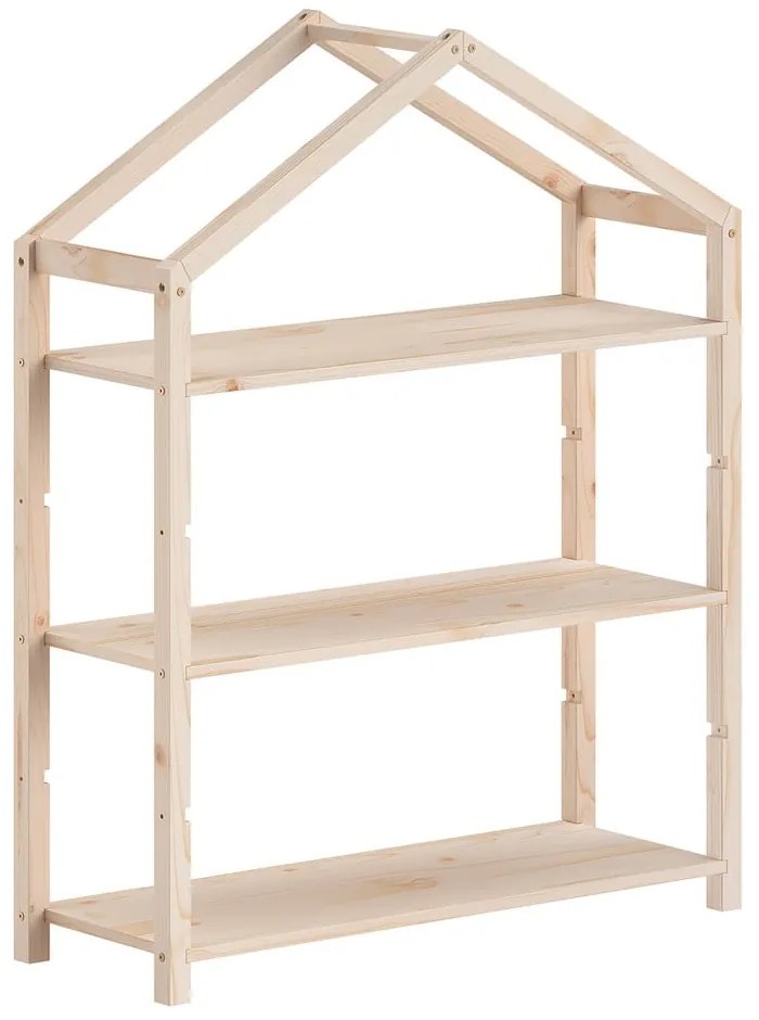 Bibliotecă de copii în culoare naturală din lemn de pin 111x141x40 cm Dallas – Vipack