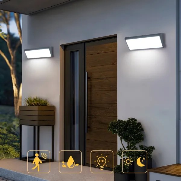 Brilagi - Aplică LED de exterior pentru perete cu senzor TRIANGLE LED/42W/230V antracit IP65