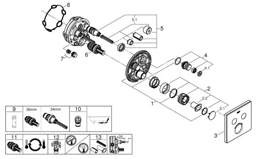 GROHE 29156LS0 -Termostat pentru montaj încastrat GROHTHERM SMARTCONTROL alb