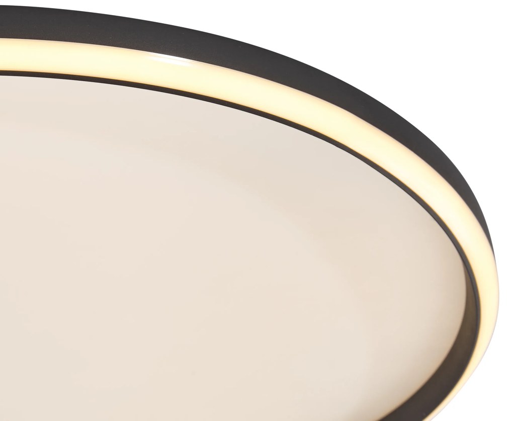 Plafonieră de design neagră cu alb, incl. LED, cu 3 trepte de intensitate luminoasă - Xavi