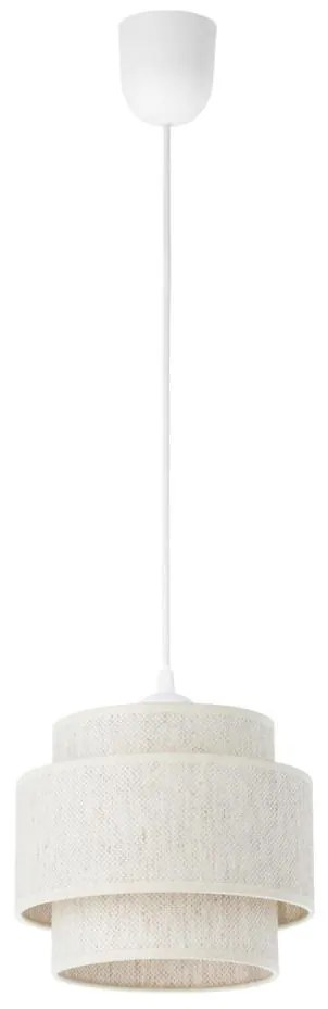 Lustră suspendată pe cablu BOHO 1xE27/60W/230V Ø 20 cm albă